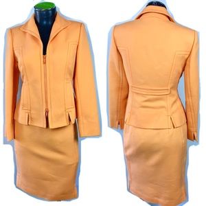 Lafayette 148 Sorbet Orange Skirt & Suit Jacket 4P